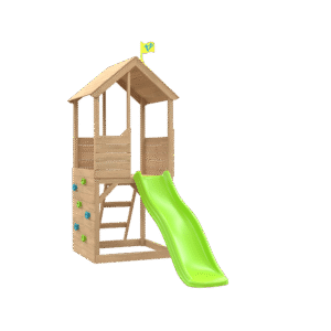 Treehouse Wooden Play Tower, with Wavy Slide & Climbing Wall - FSC® certified